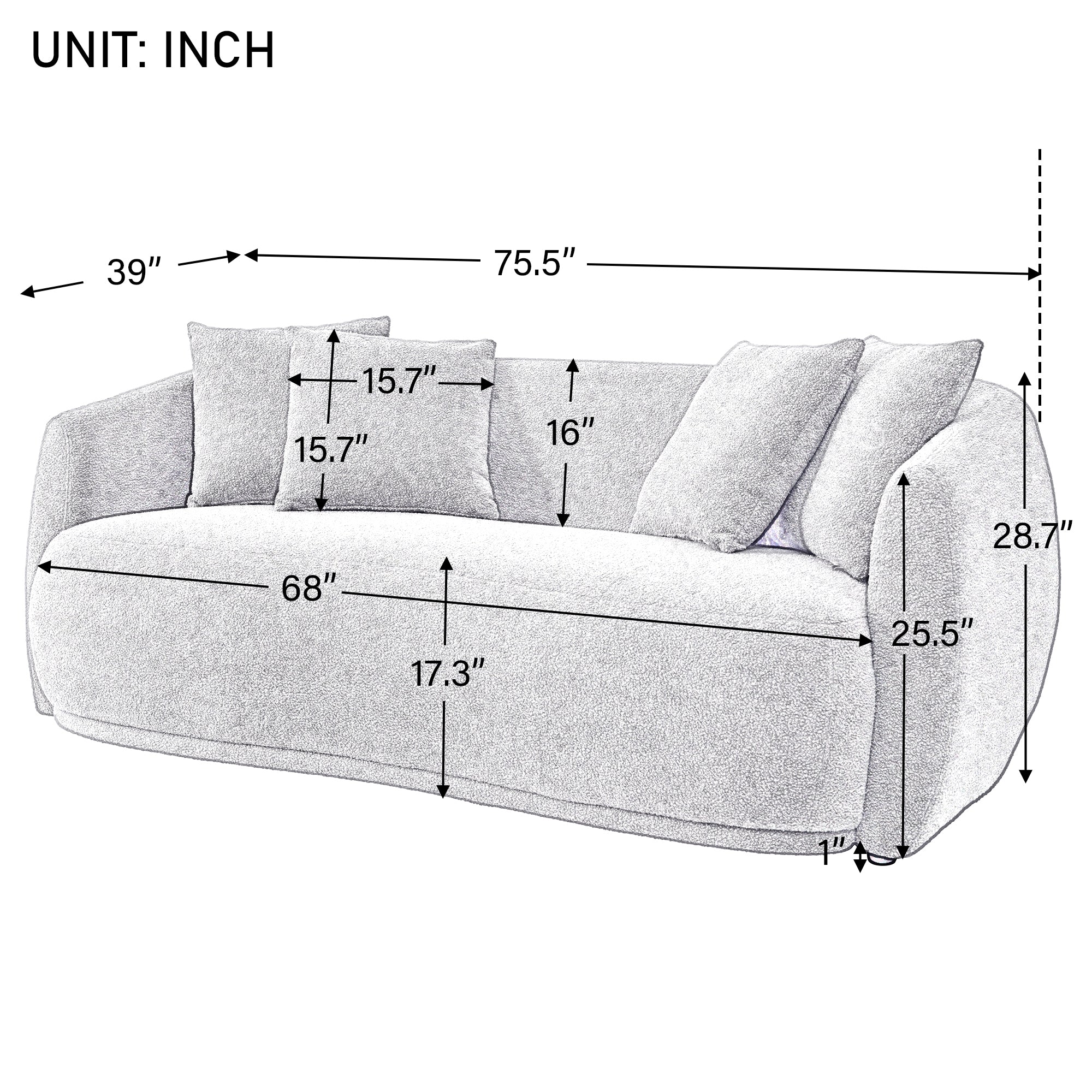 Modern Sofa Set - Grey