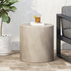 Light Concrete Minimalist Side Table - Light Grey