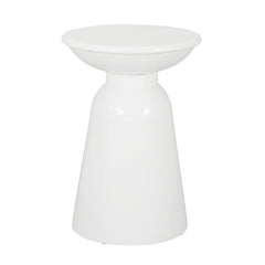 Modern Design End Table Pedestal Style - White