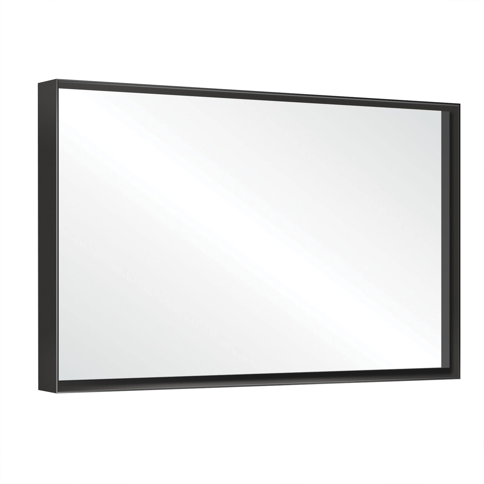 Glossy Black Bathroom Wall Mirrors 48x30inch (Horizontal & Vertical)