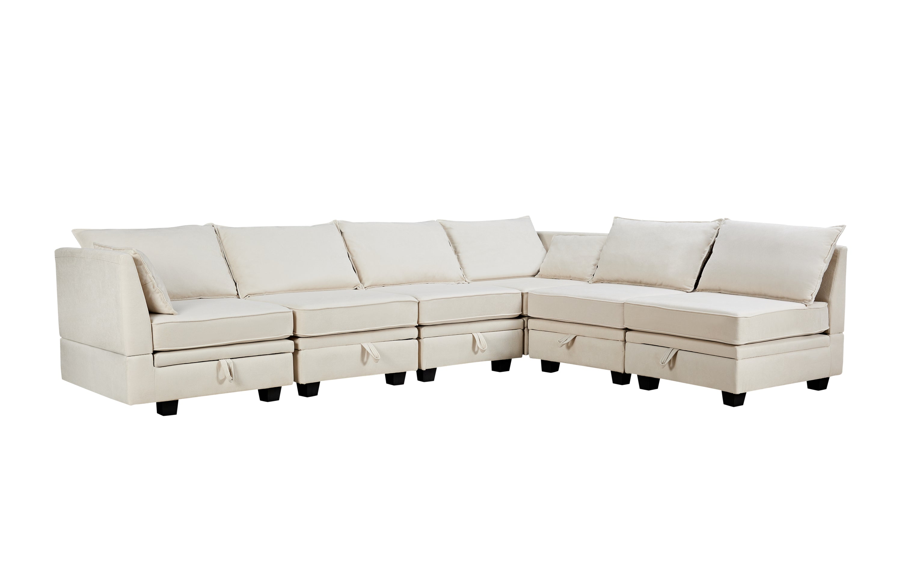 Modern Large U-Shape Modular Sectional Sofa, Convertible Sofa Bed with Reversible Chaise