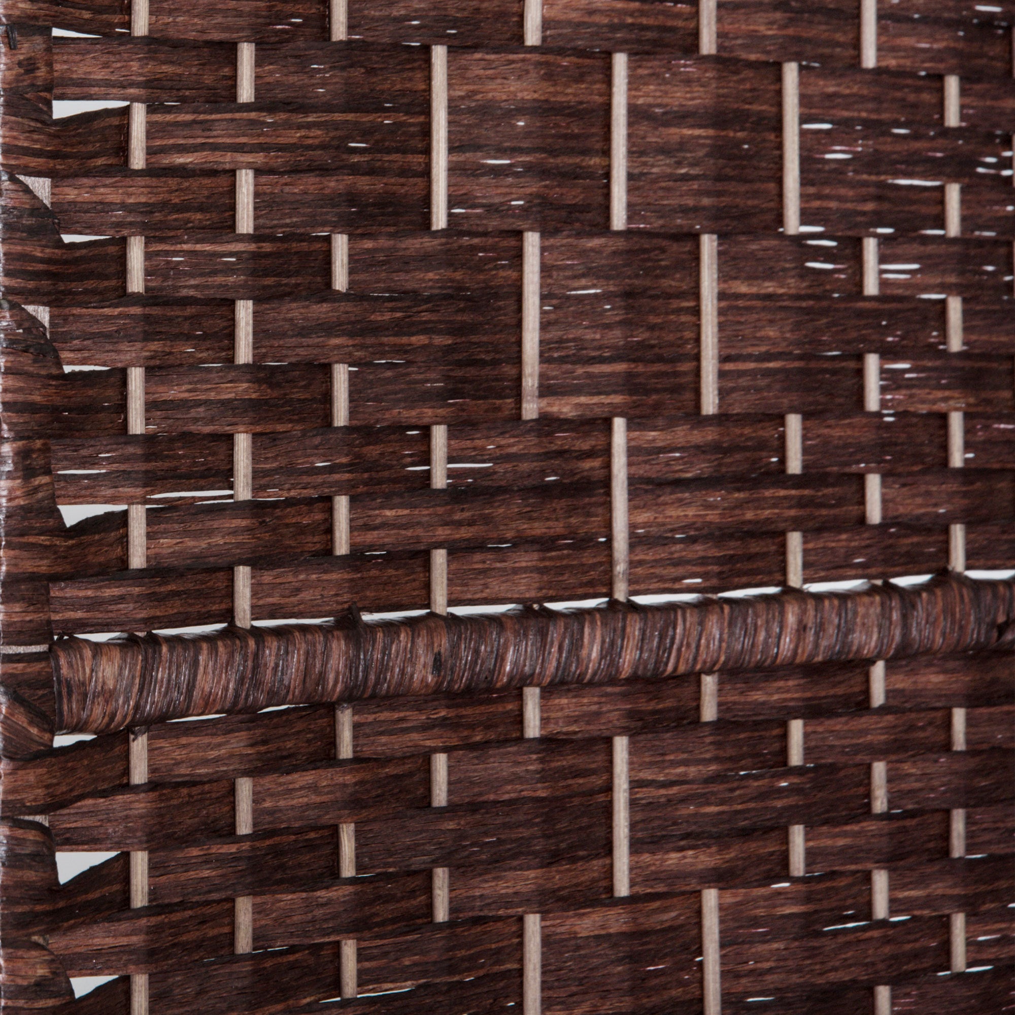 6' Tall Wicker Weave 6 Panel Room Divider Privacy Screen - Brown