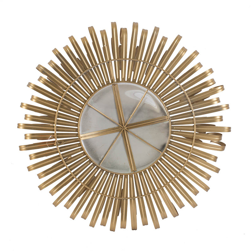 Sunburst Design Wall Mirror Decorative Golden