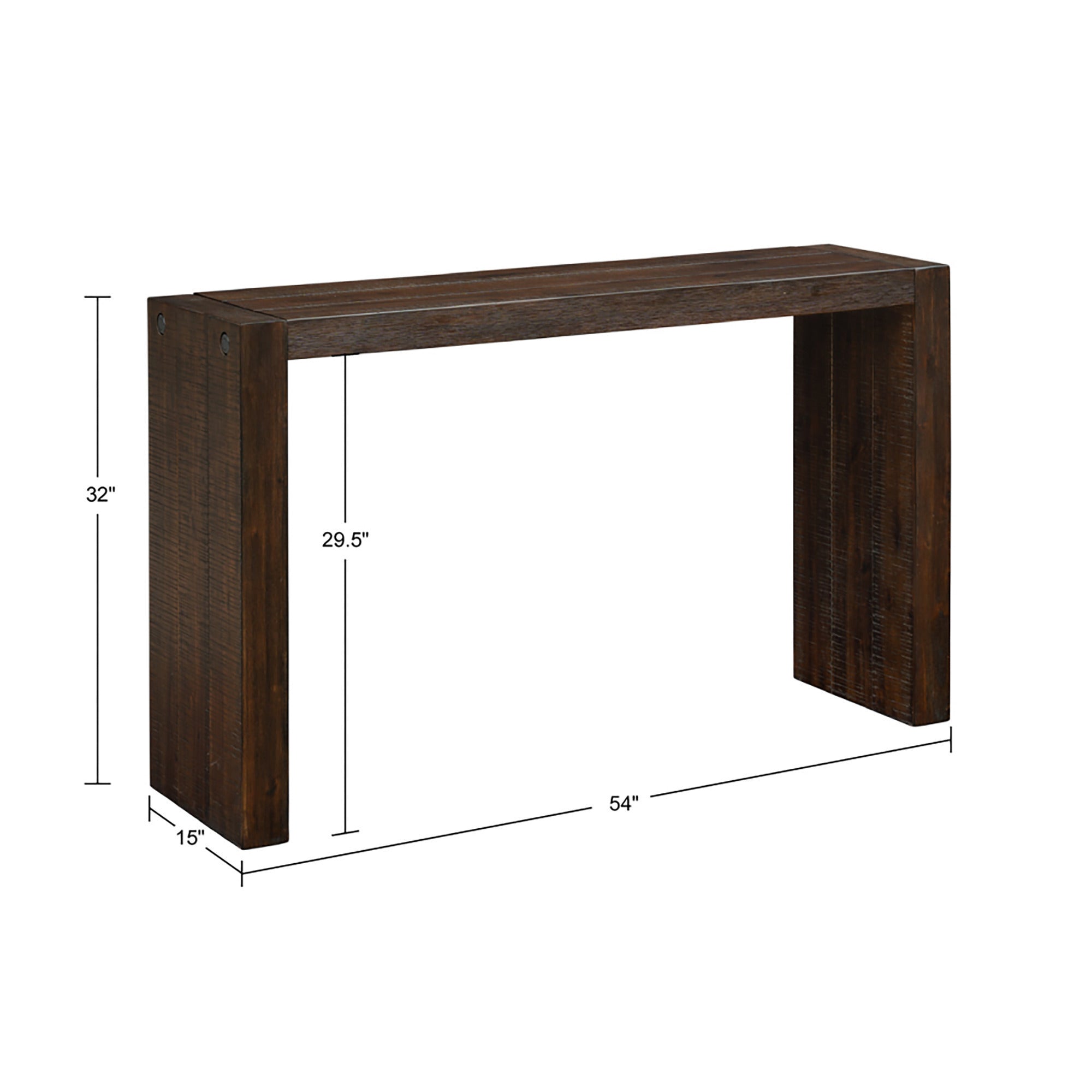 54" Minimalist Console Wood Table - Brown