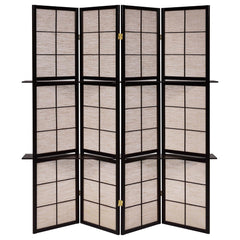 Tan and Cappuccino 4-Panel Folding Screen