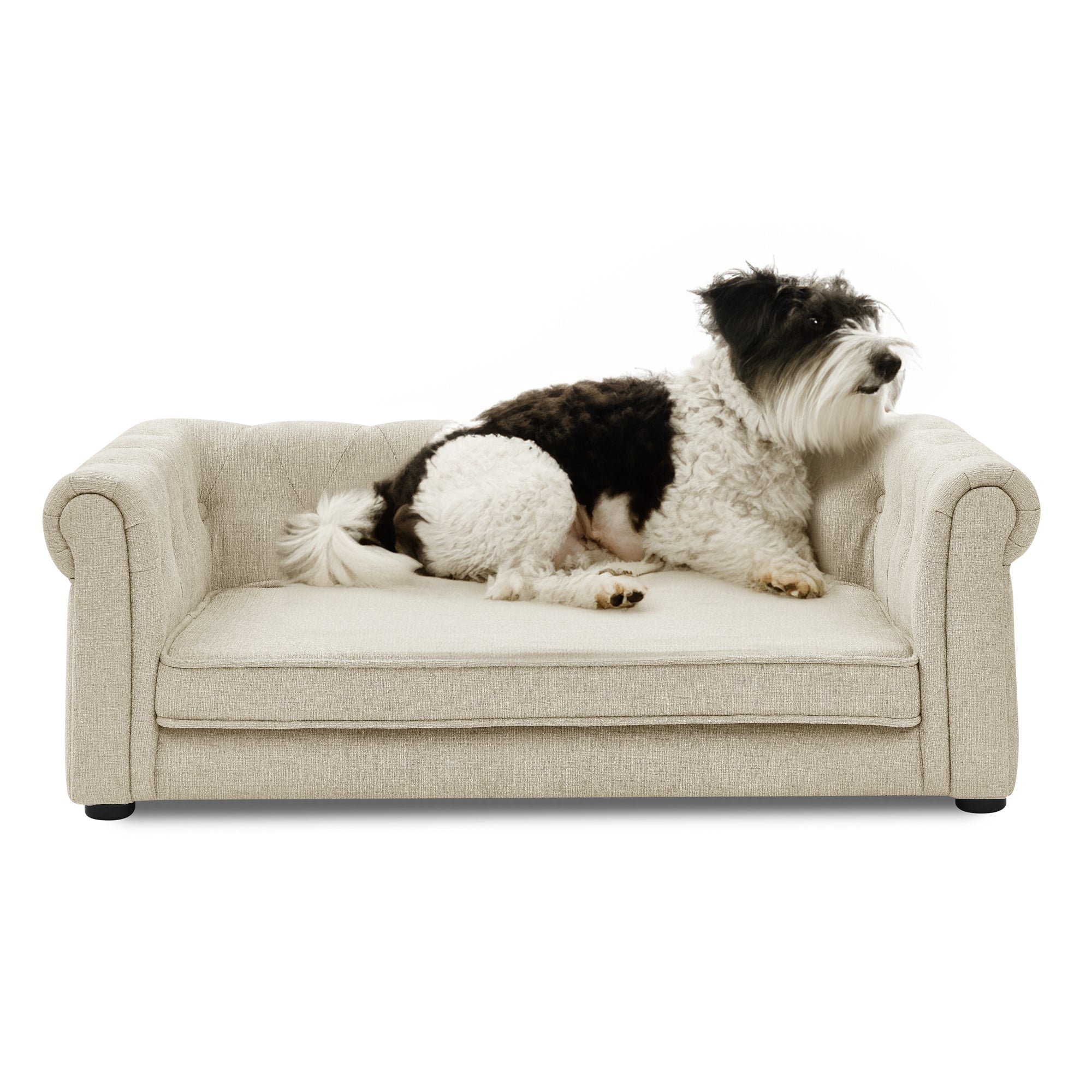 Elegant Rectangle Pet Bed for Medium and Large Dogs - Beige