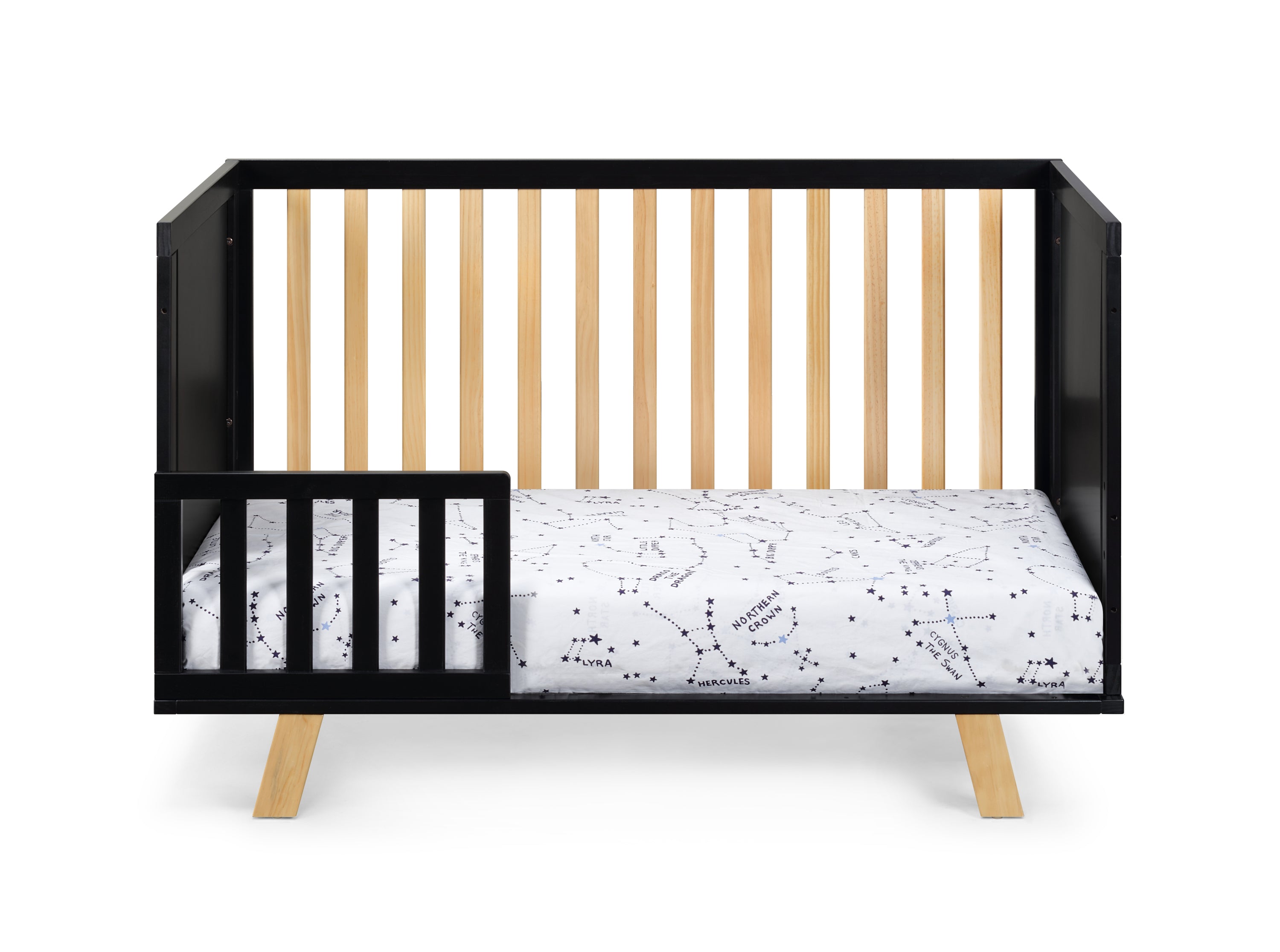 3-in-1 Convertible Island Crib - Black/Natural