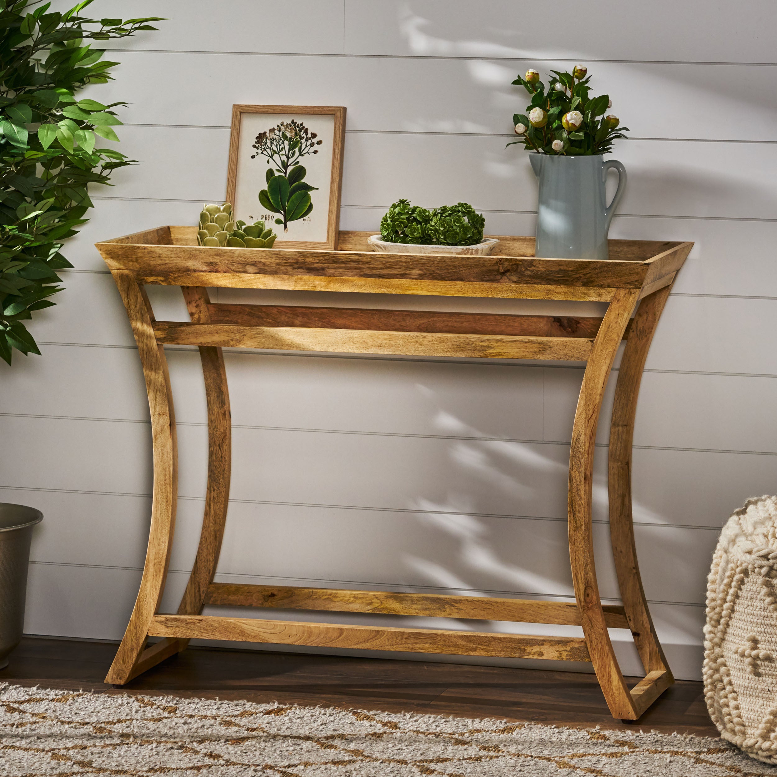 Rustic Natural Mango Wood Console