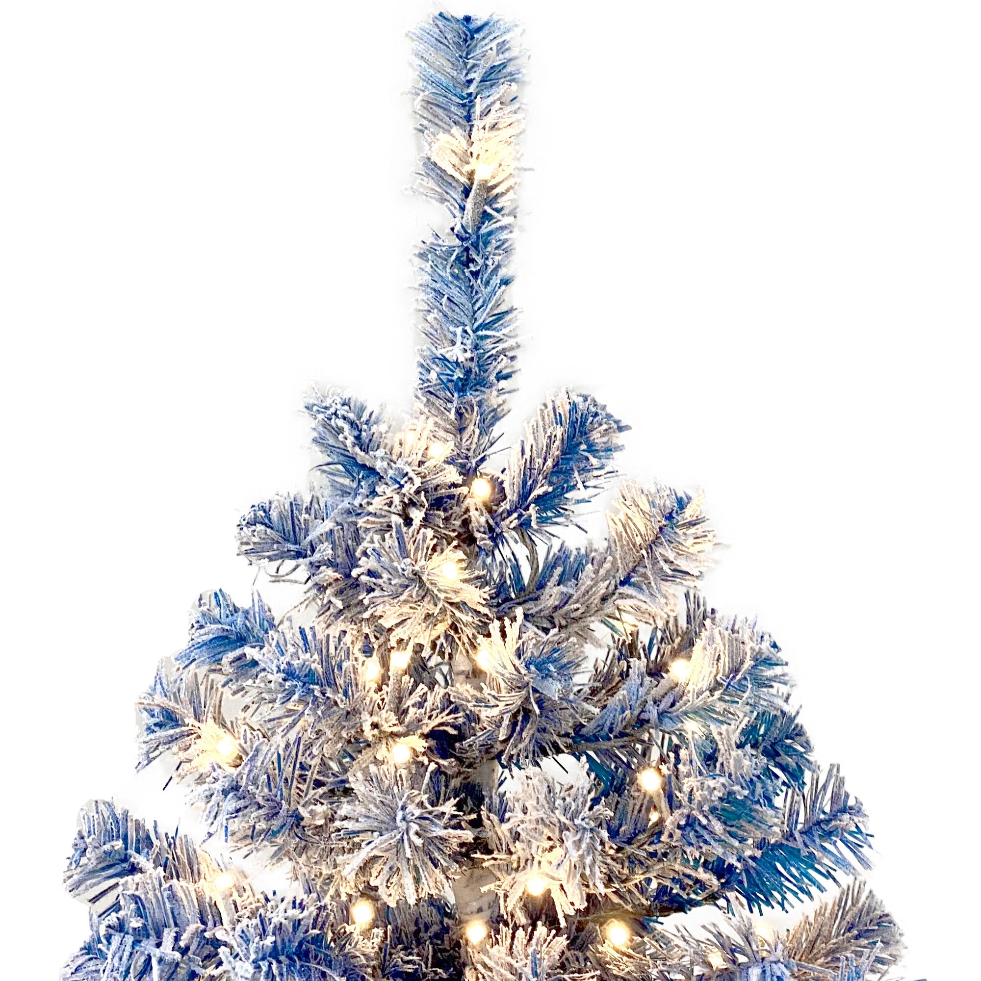 6FT Pre-Lit Hinged Artificial Fir ChristmasTree, Xmas Tree Snow Flocked Artificial Holiday Christmas Tree w/750 Branch Tips X-mas