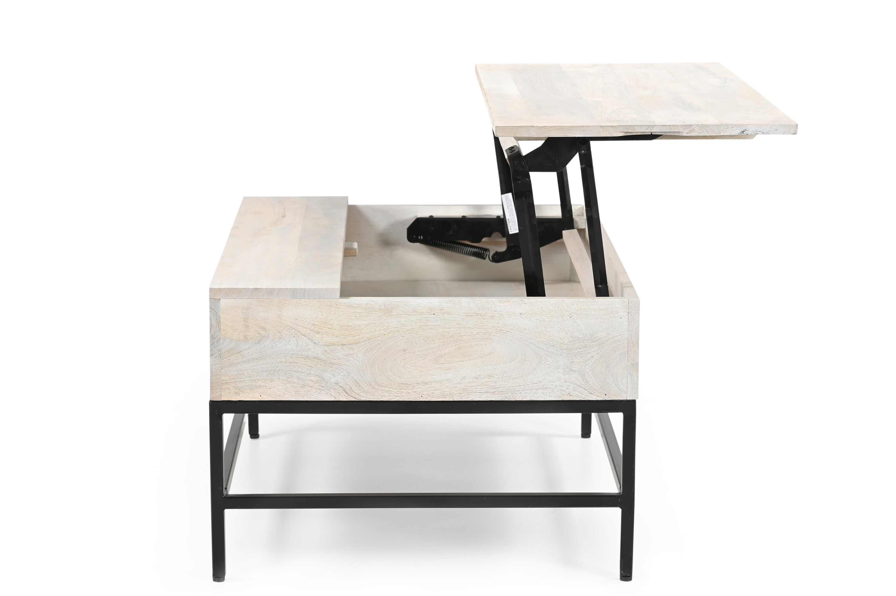 Modern Whitewashed Lift Top Coffee Table