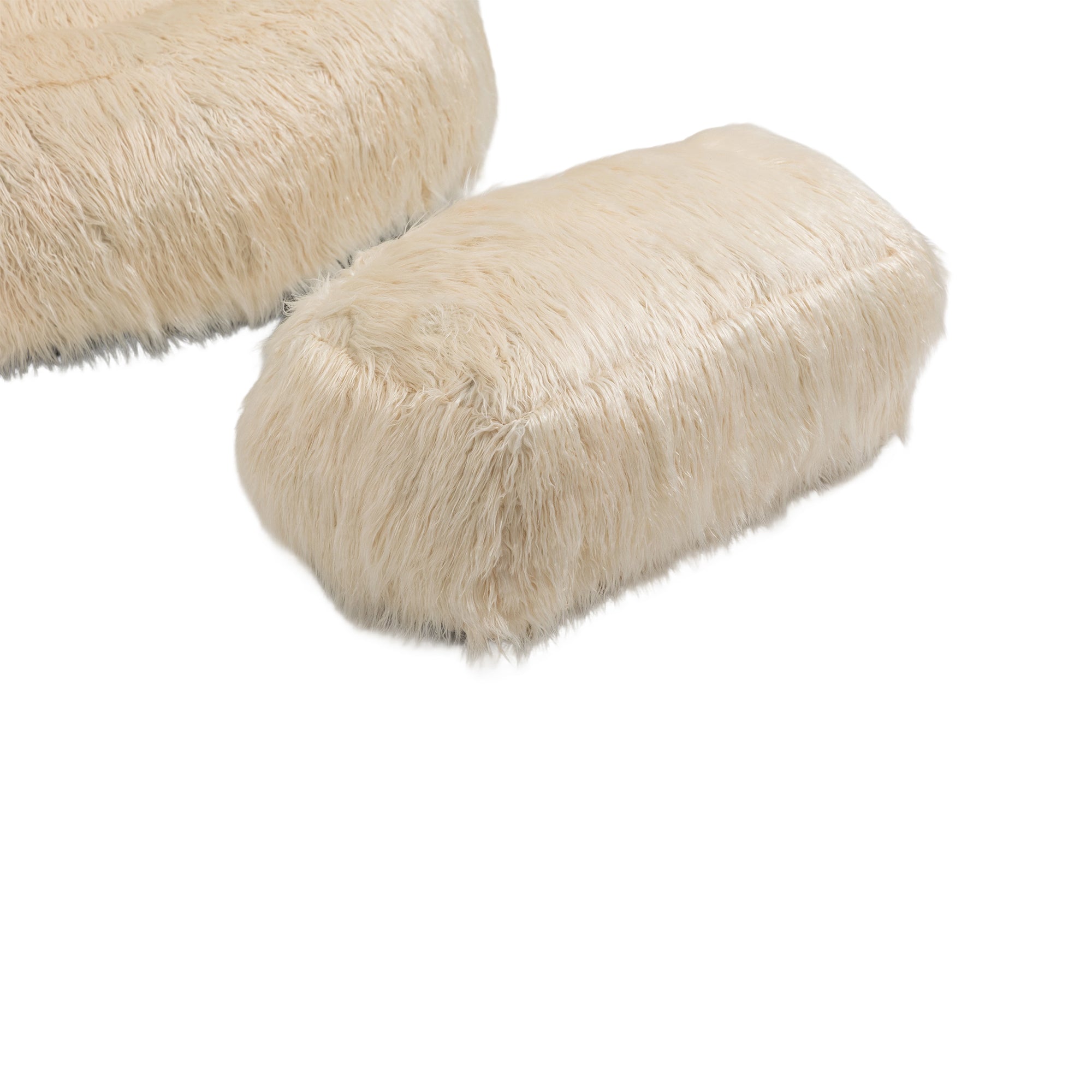 Bean Bag Chair Faux fur Lazy Sofa - Beige