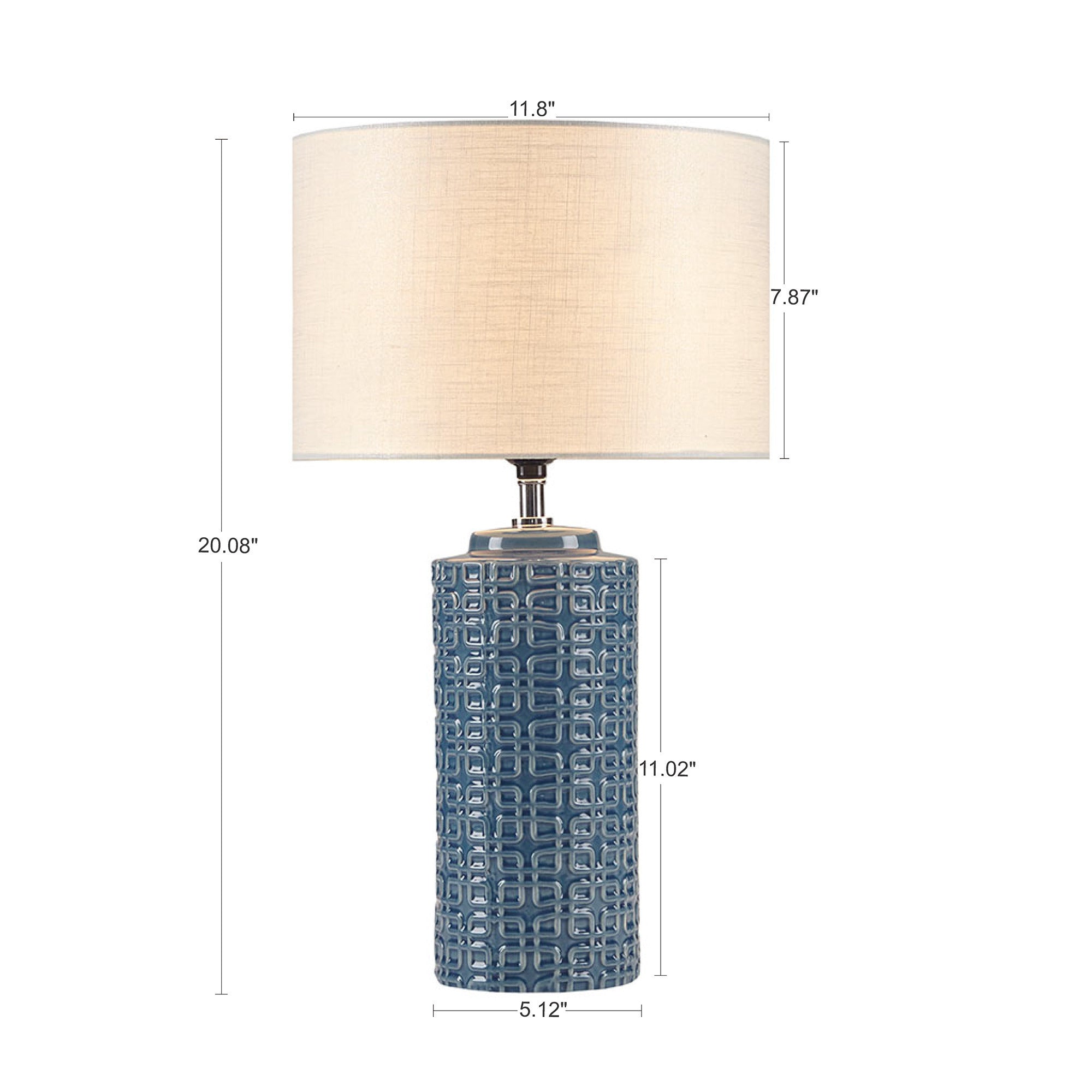 Geometric Ceramic Table Lamp - Blue