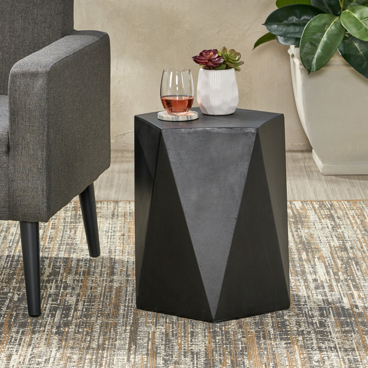 Black Modern Side Table