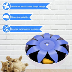 FluffyDream Automatic Electric Magnetic Spinning Cat Toys, Interactive, Rotation Cat Exercise Teaser Toy with Emulational Mouse, Fluffy Tails, Toys for Indoor Cats, Pets, 9.65” x 9.65” x 2.36”