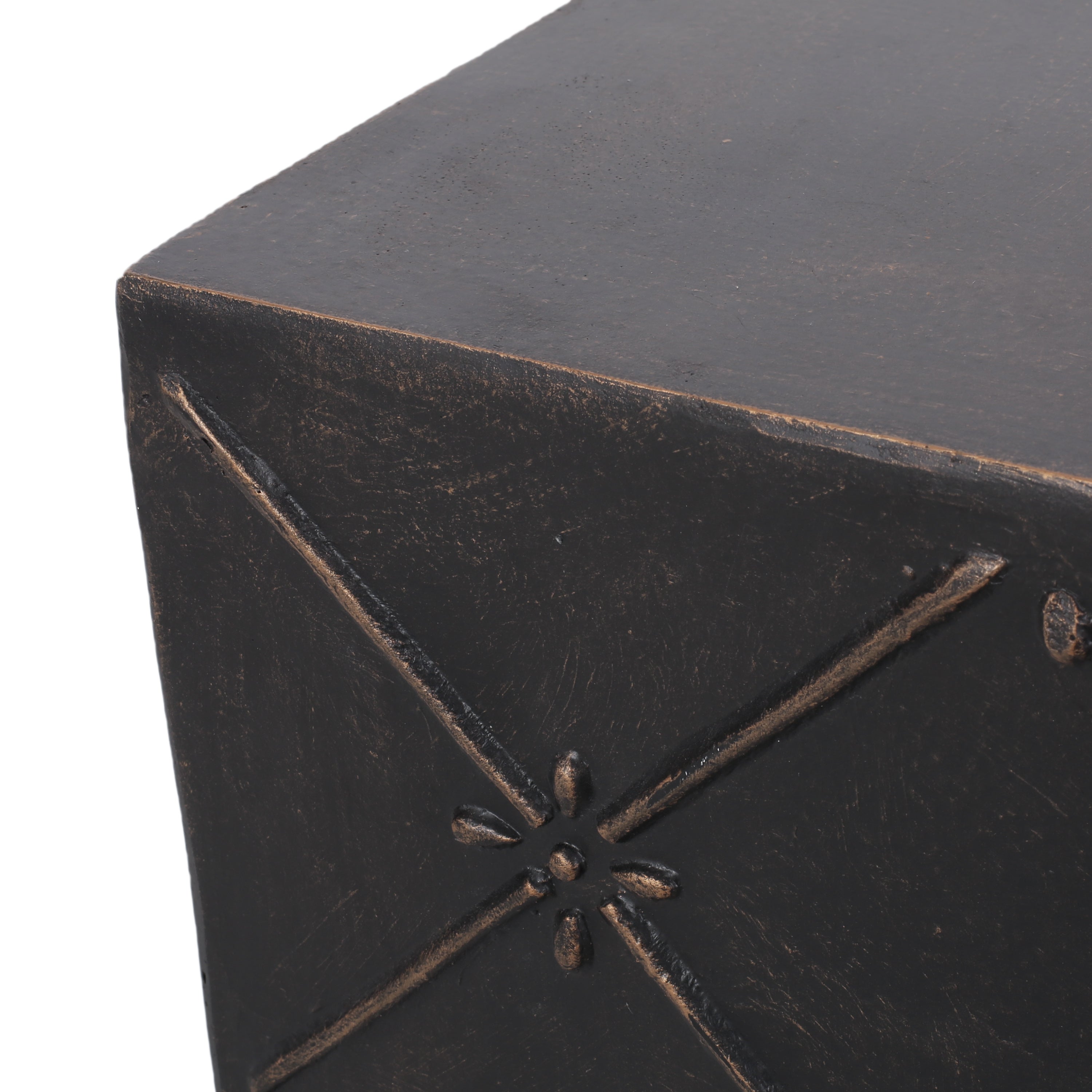 Modern Cube Design End Table - Copper