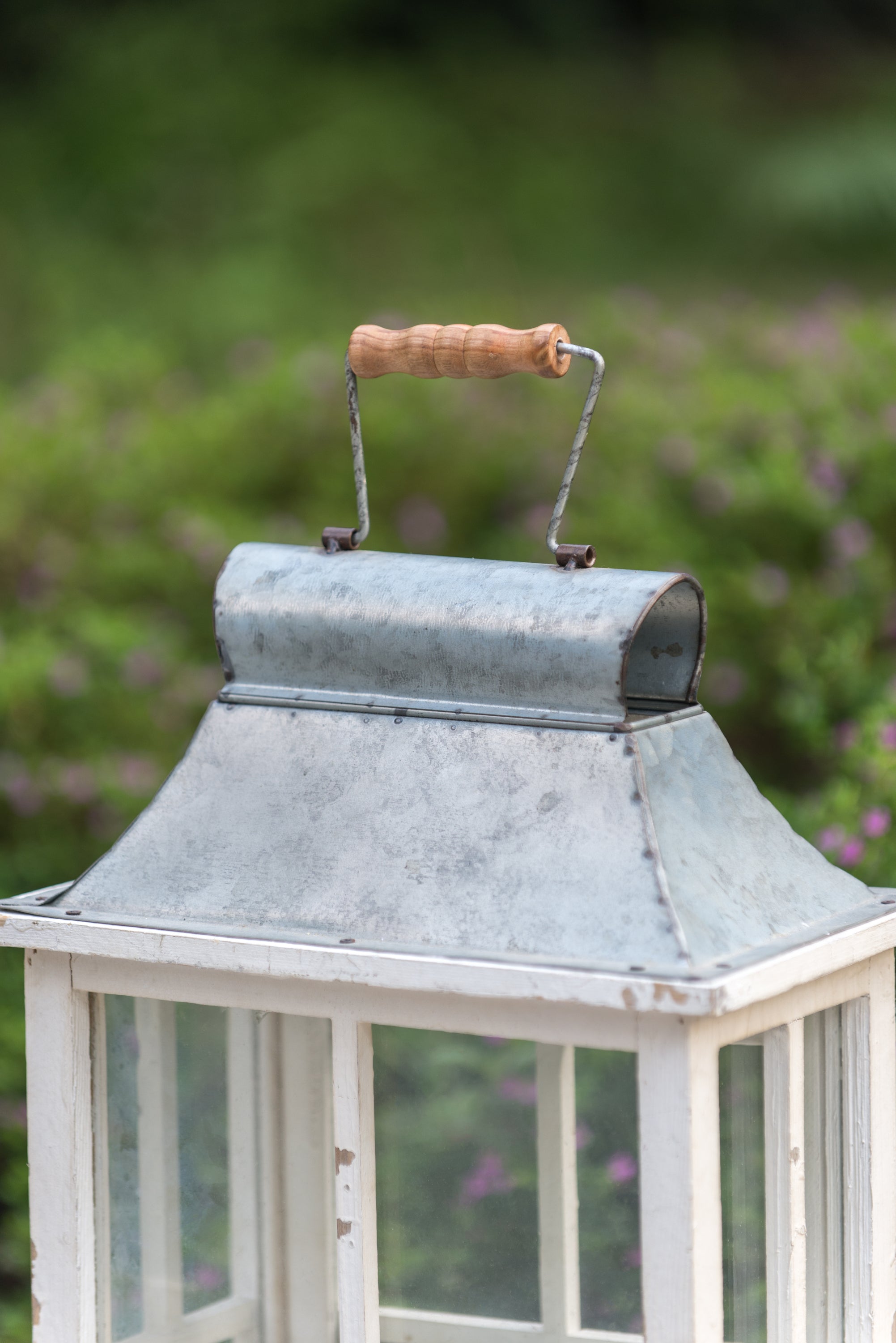 Wooden Candle Lantern Decorative (Set of 2) - Ivory