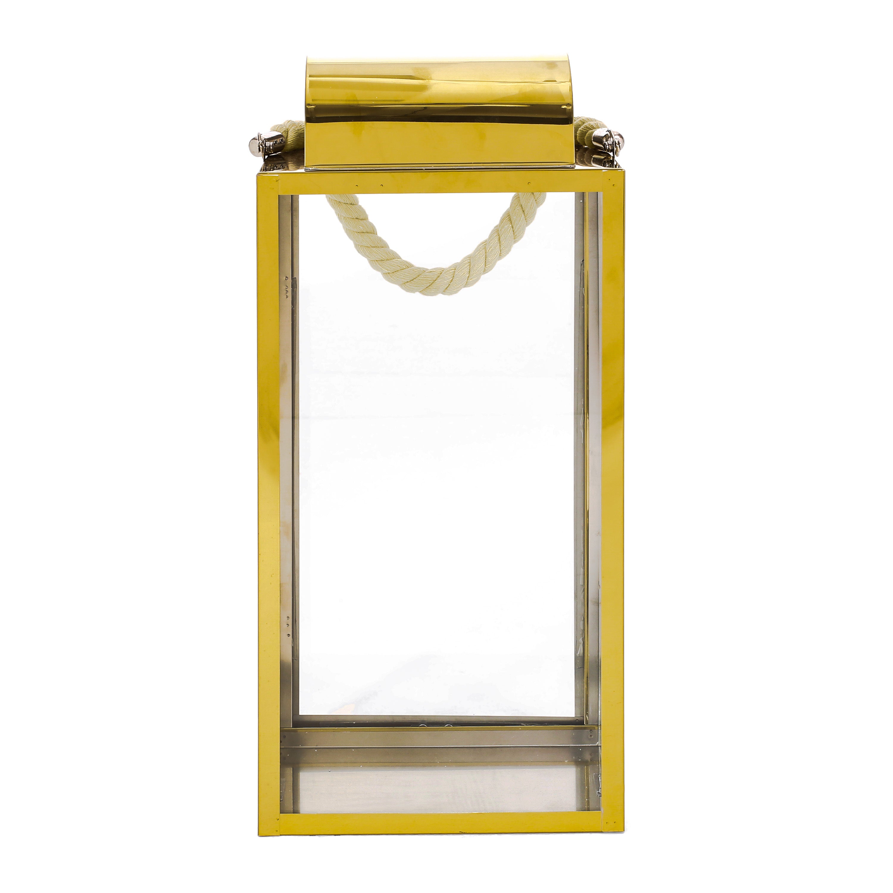 19"H Stainless Steel Lantern - Gold