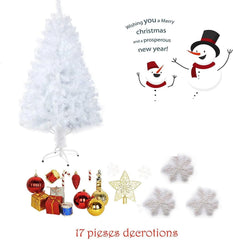 5Ft Premium Spruce Artificial Christmas Tree w/Metal Stand - White