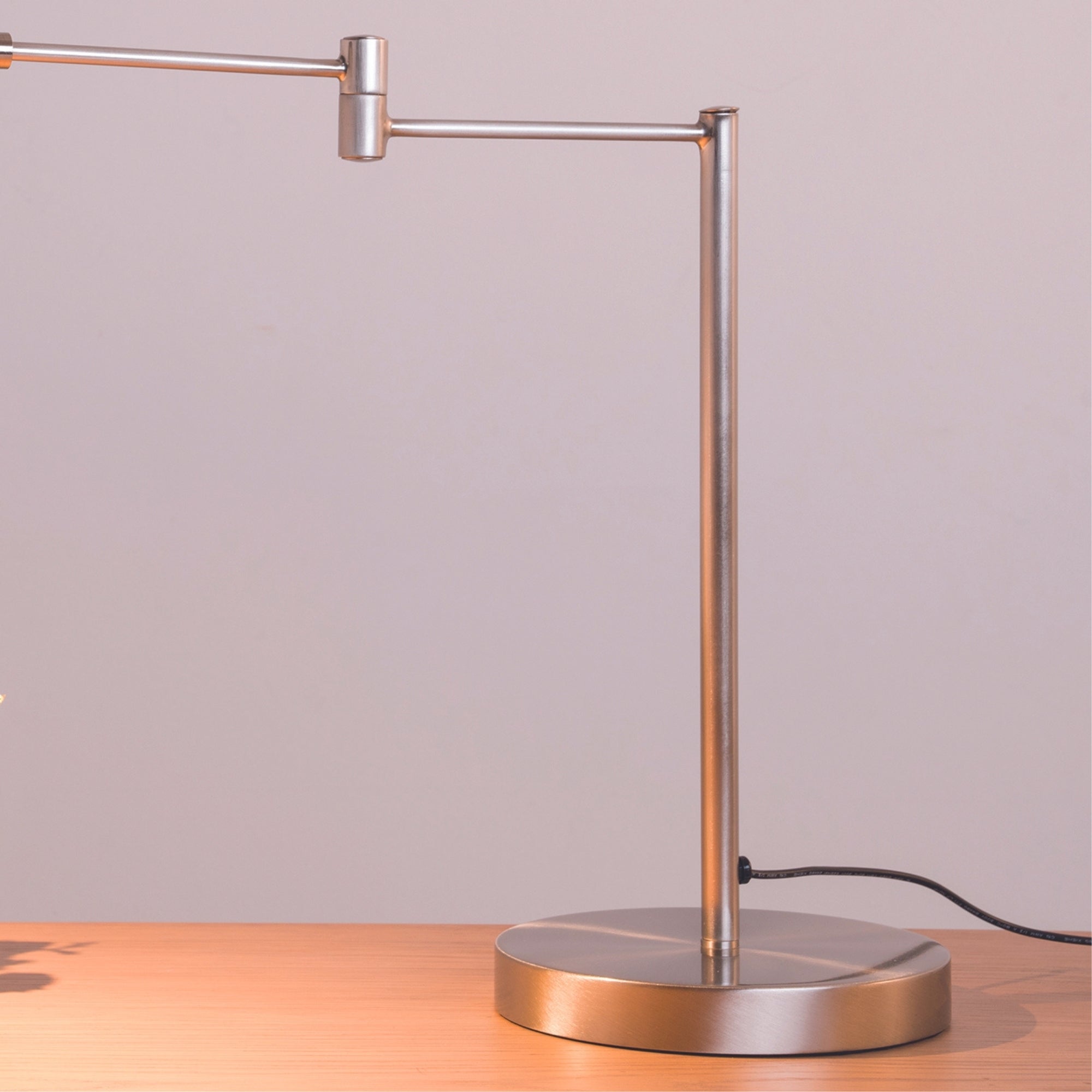 15.75" Tall Swing Arm LED Desk Lamp, Satin Steel