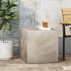 Minimalist Cube Side Table - Light Grey