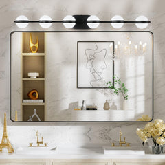 Vanity Lights With 6 LED Bulbs For Bathroom Lighting - Black