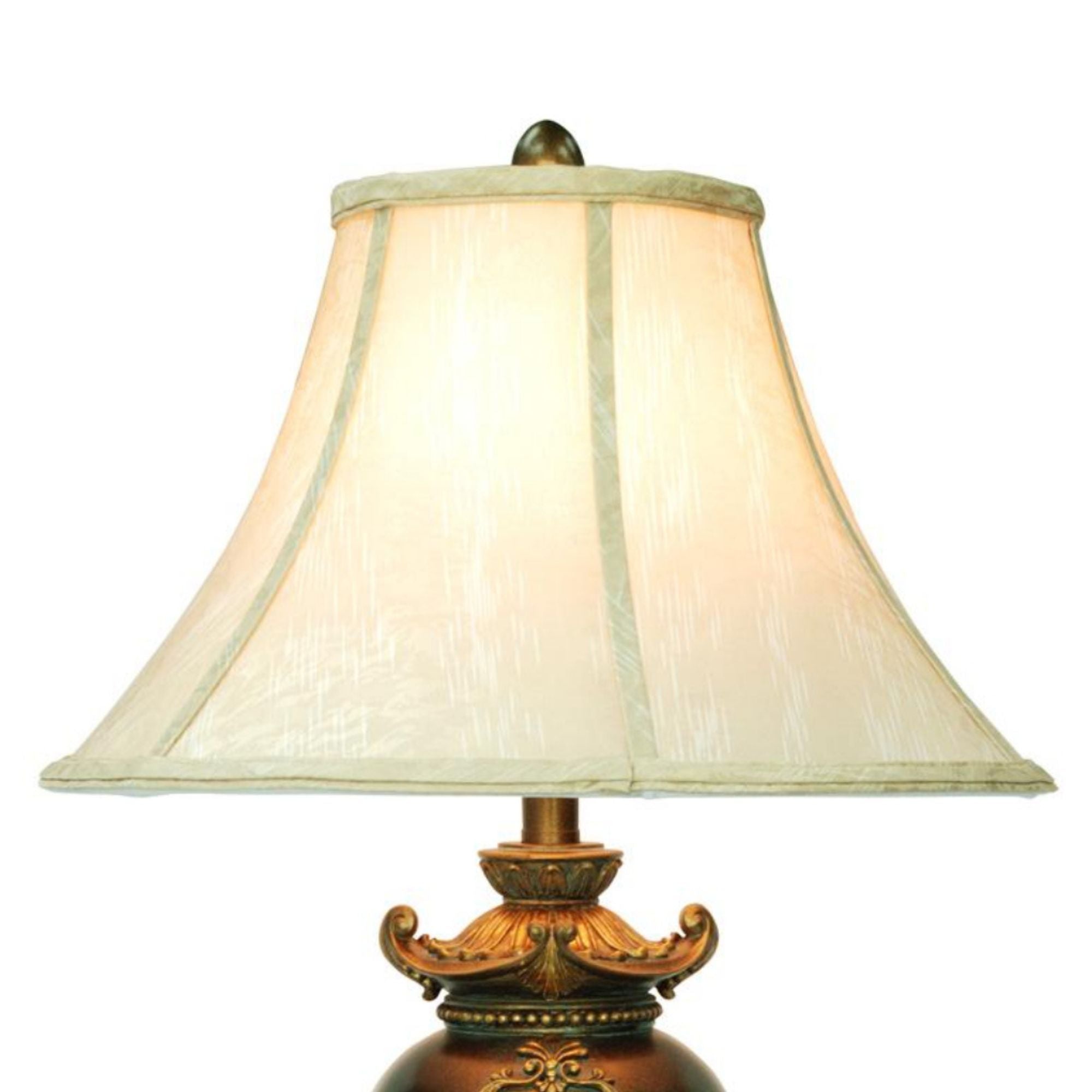 29" Tall Table Lamp w/ Espresso finish, Gold Leaves and Classical Greece Accents