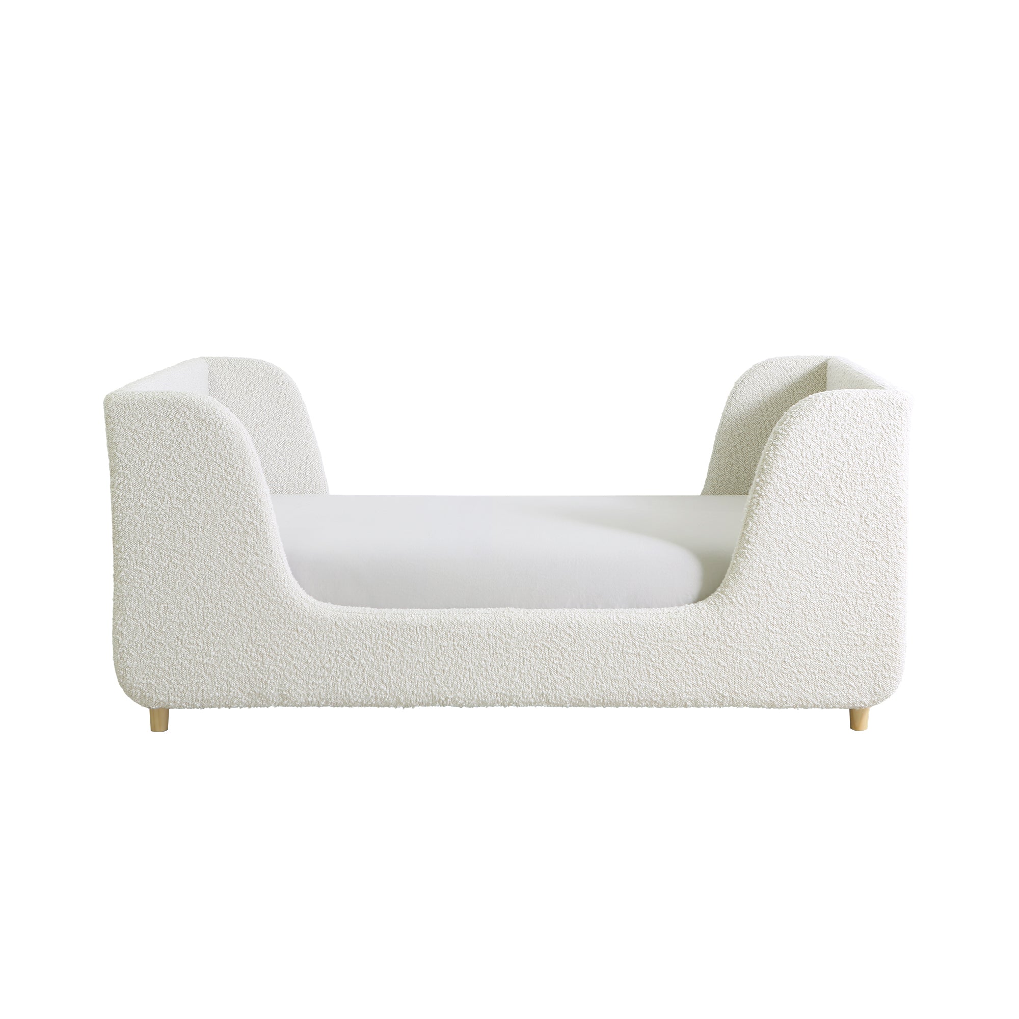 Bodhi Upholstered Boucle Toddler Bed - White