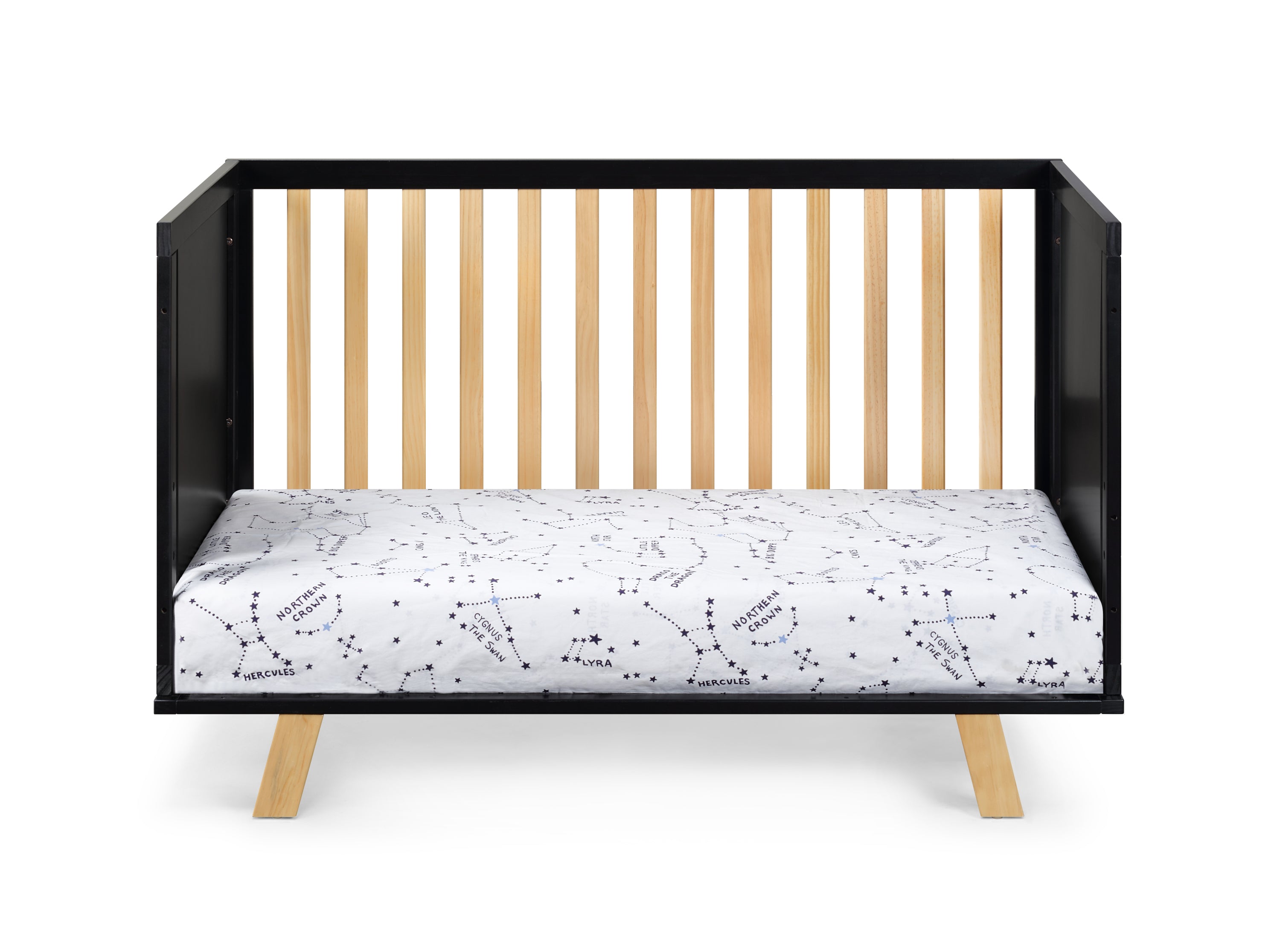 3-in-1 Convertible Island Crib - Black/Natural