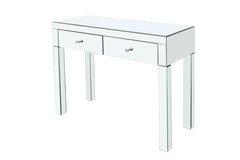 Mirror desktop dressing table, 2 drawer dressing table, suitable W 39.4 inch X D 15.7 inch X H 31.5 inch