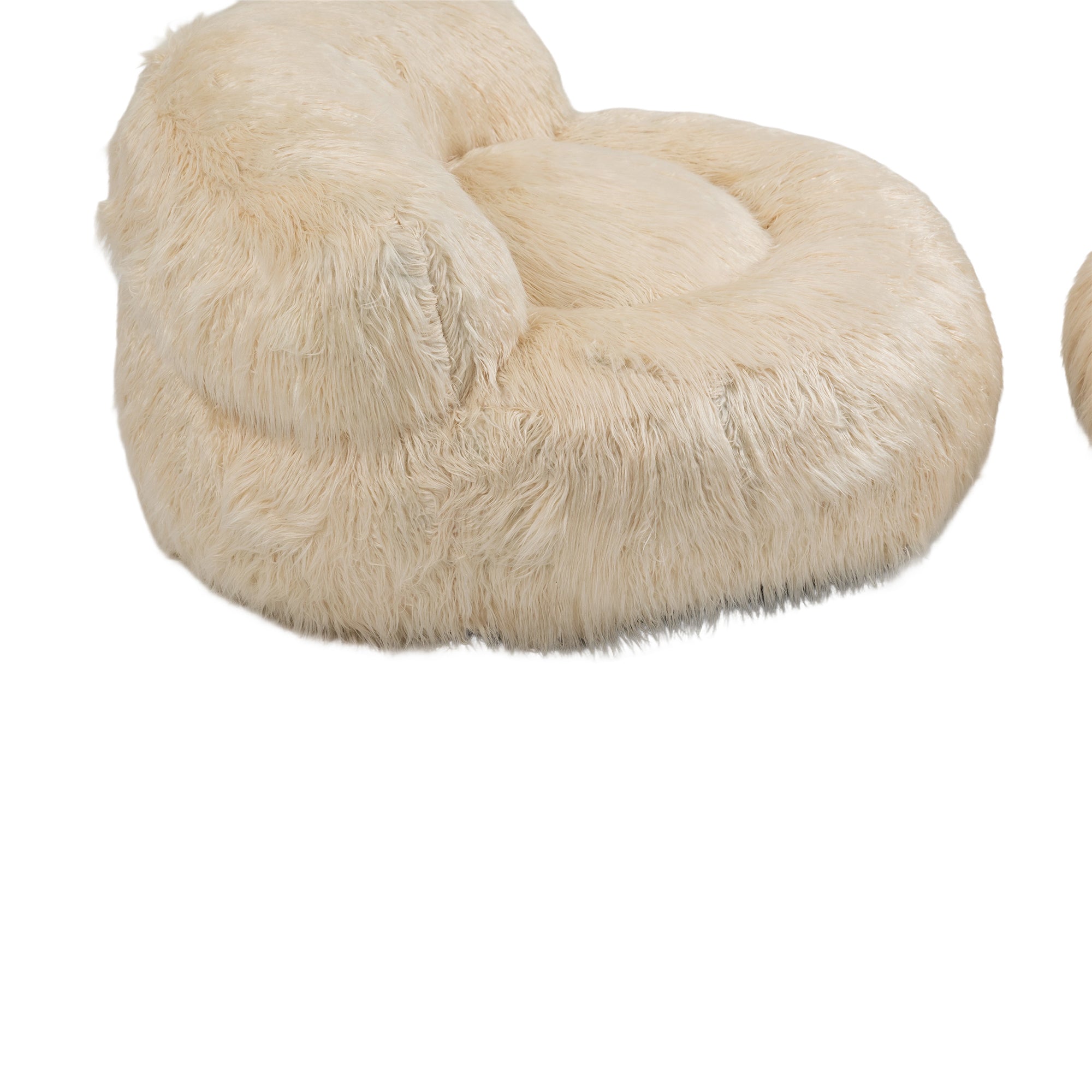 Bean Bag Chair Faux fur Lazy Sofa - Beige