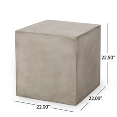 Minimalist Cube Side Table - Light Grey