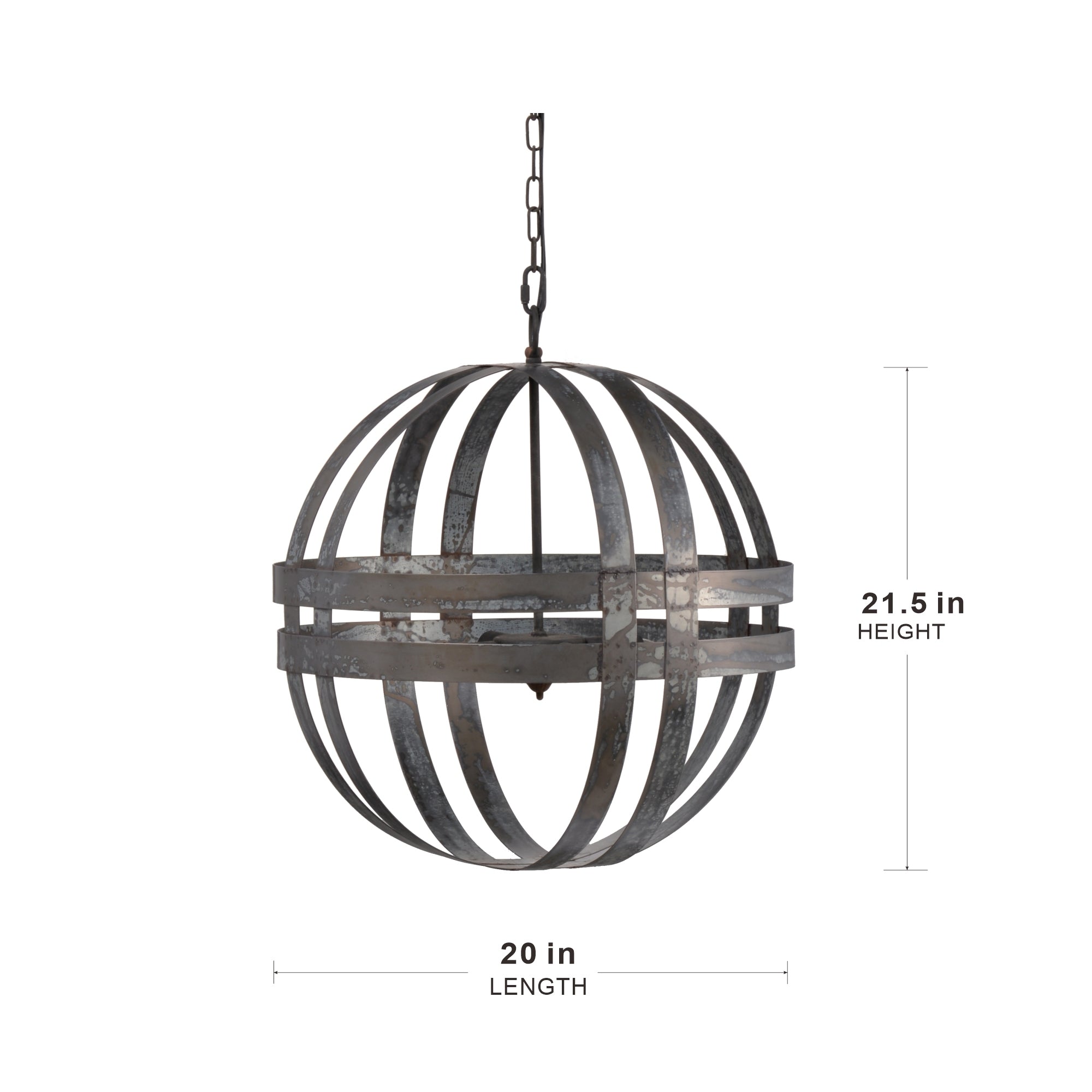 Urban 4-Light Galvanized Chandelier - Grey