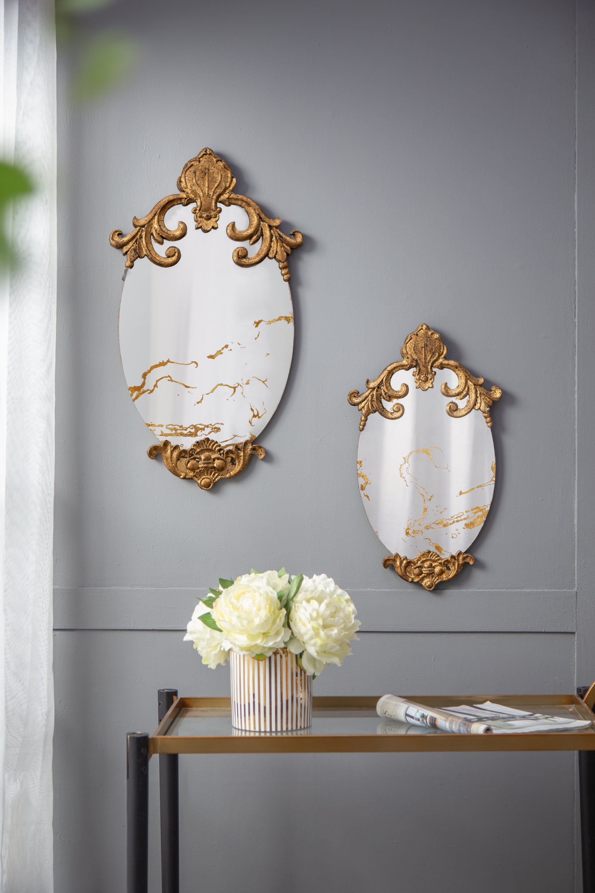 26"x15" Decorative Oval Wall Mirror, Accent Mirror