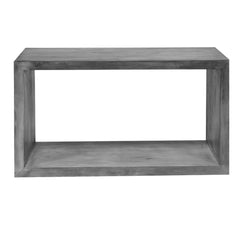 52" Cube Shape Wooden Console Table with Open Bottom Shelf - Charcoal Gray