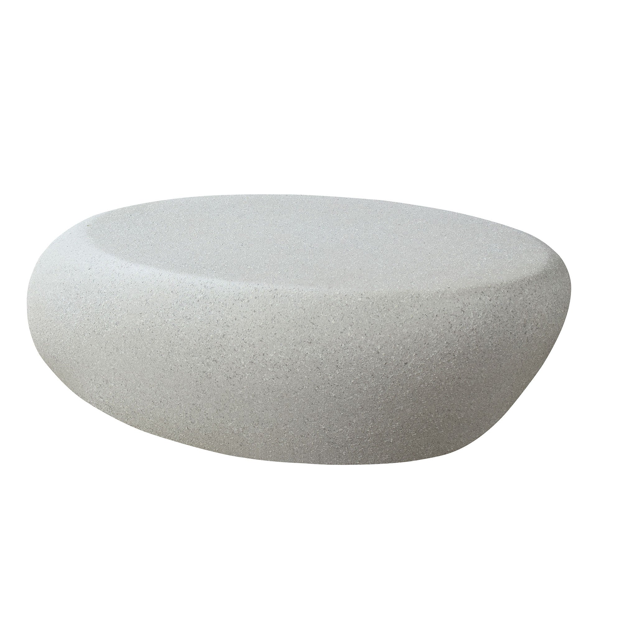 43.31''Fiberglass Elliptical Coffee Table,Matte Rocks Table front of the Sofa (No Need Assembly)