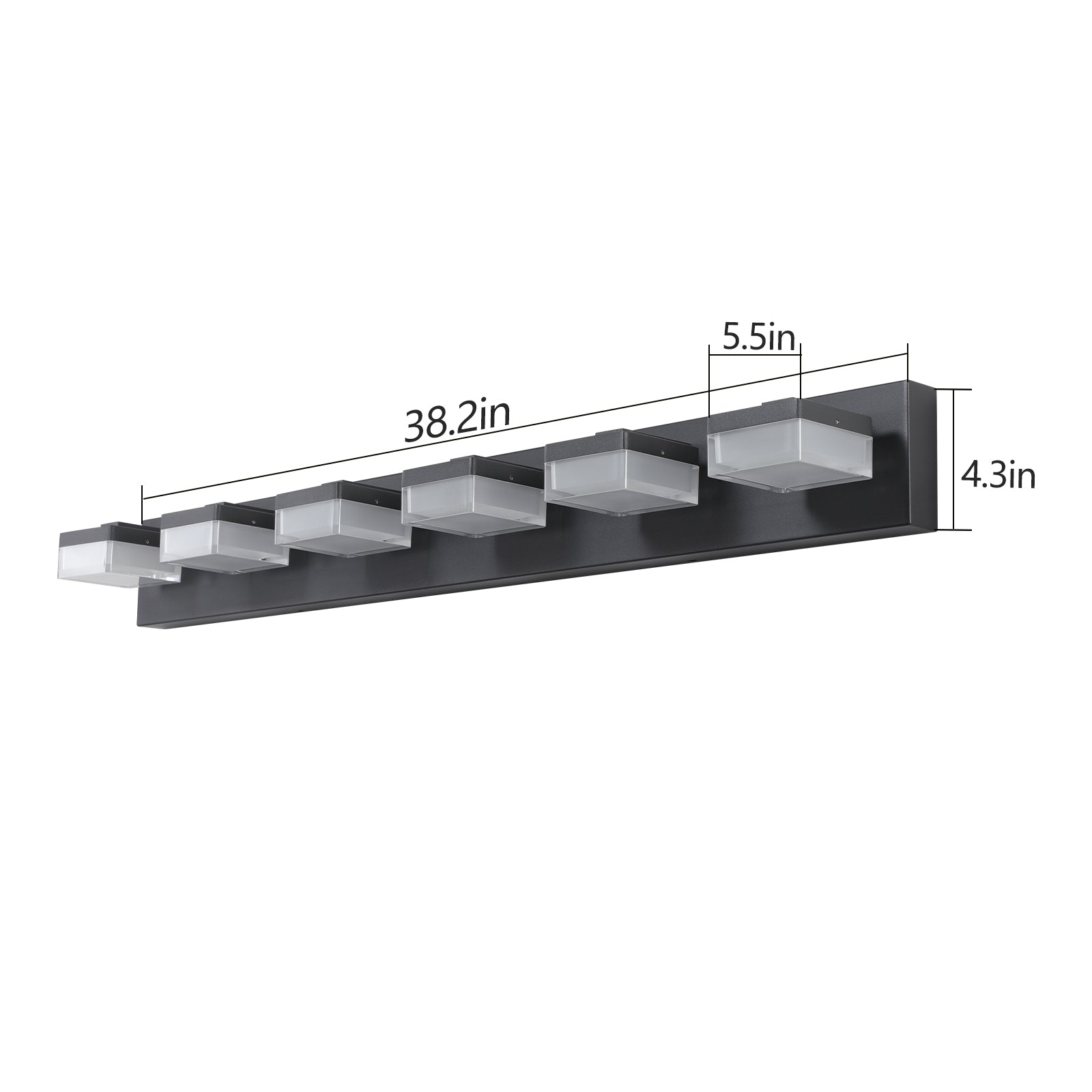 Modern 6-Light Black LED Vanity Mirror Light Fixture For Bathrooms And Makeup Tables