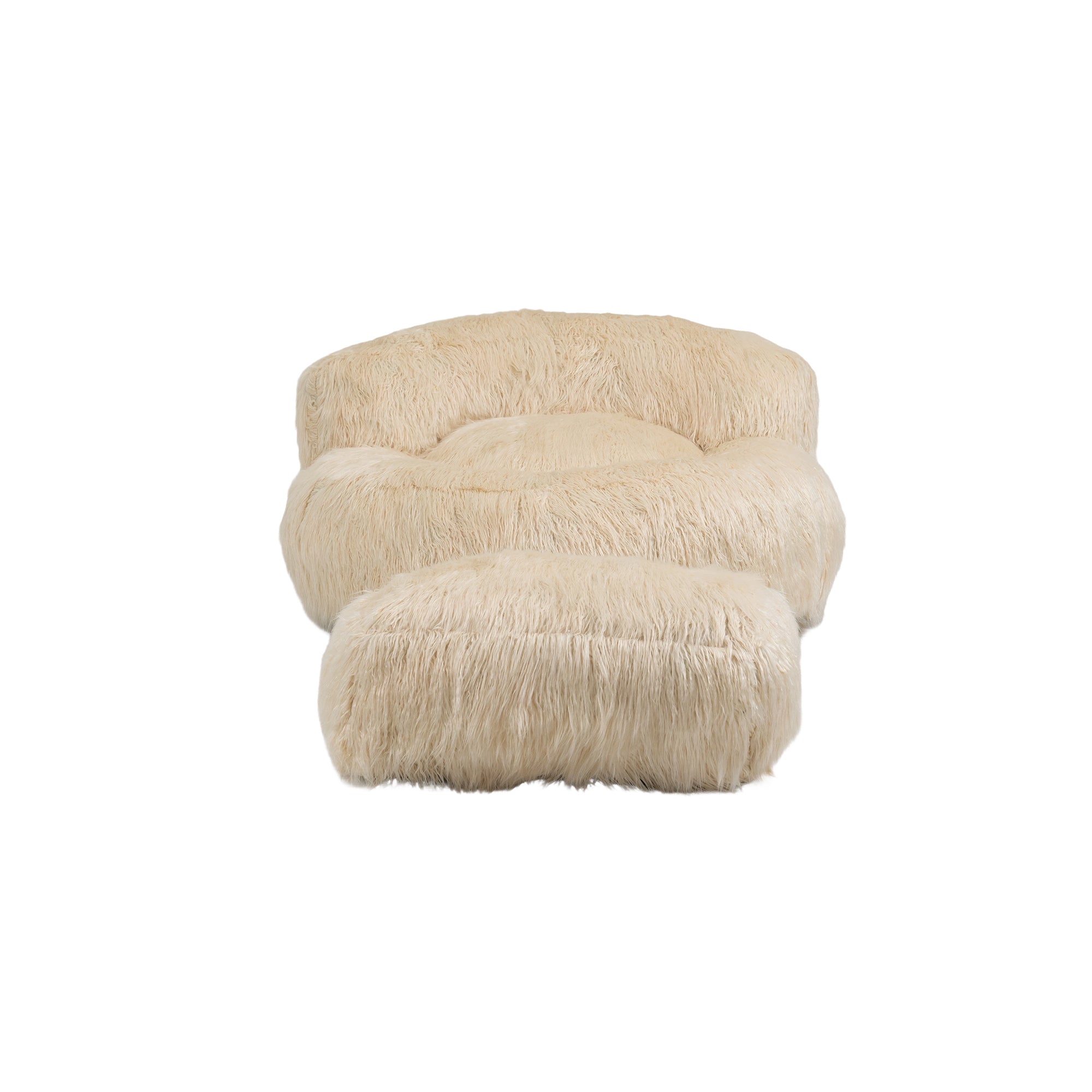 Bean Bag Chair Faux fur Lazy Sofa - Beige