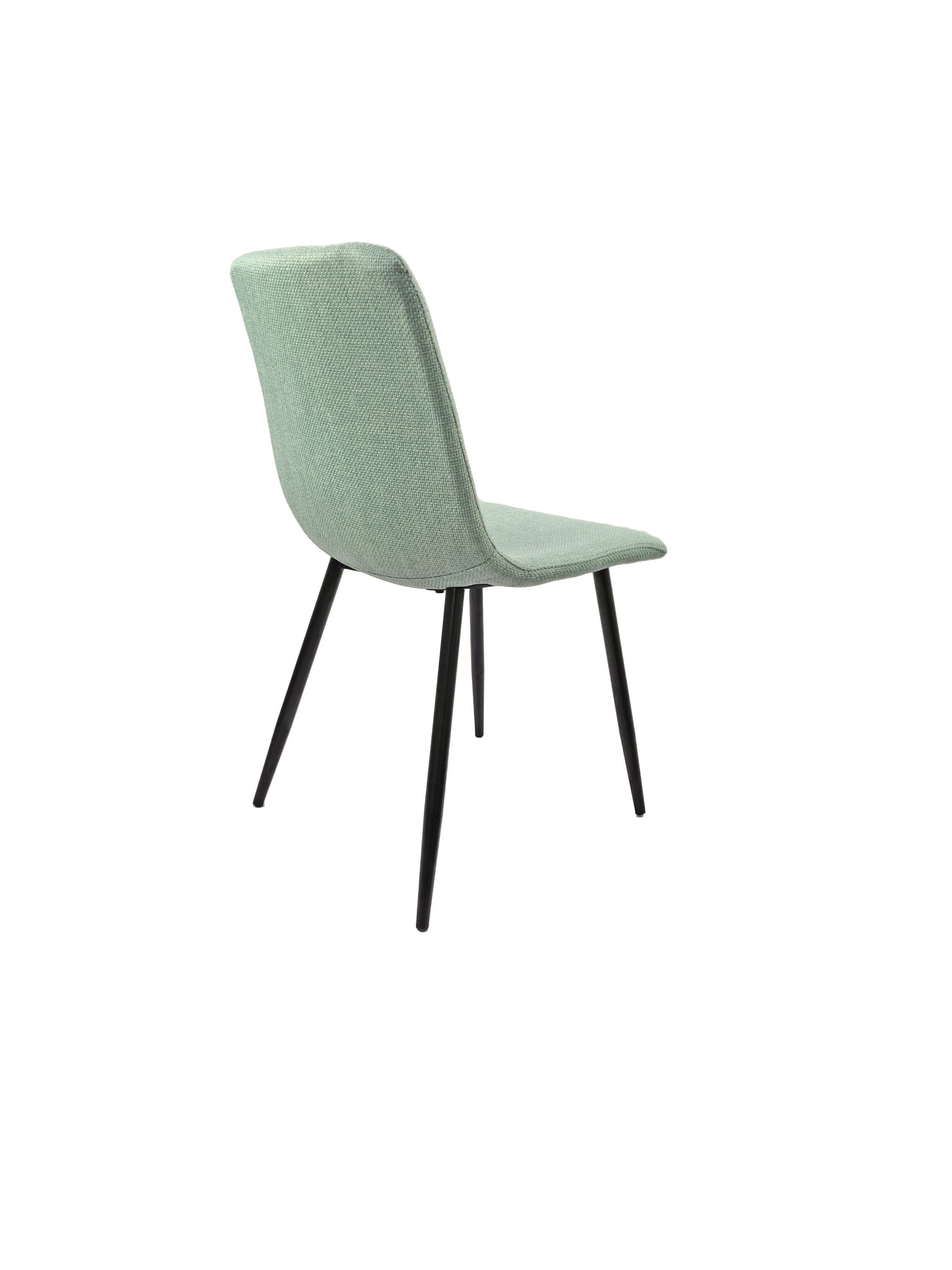 Dining Chairs Set of 4,Modern Kitchen Dining Room ChairSet of 4 Modern Kitchen Dining Room Chairs, Cushion Seat and Sturdy Black Metal Legs - Light Green