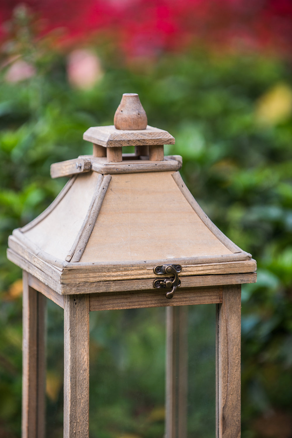 French Style Wooden Candle Lantern Decorative (Set of 2) - Ivory