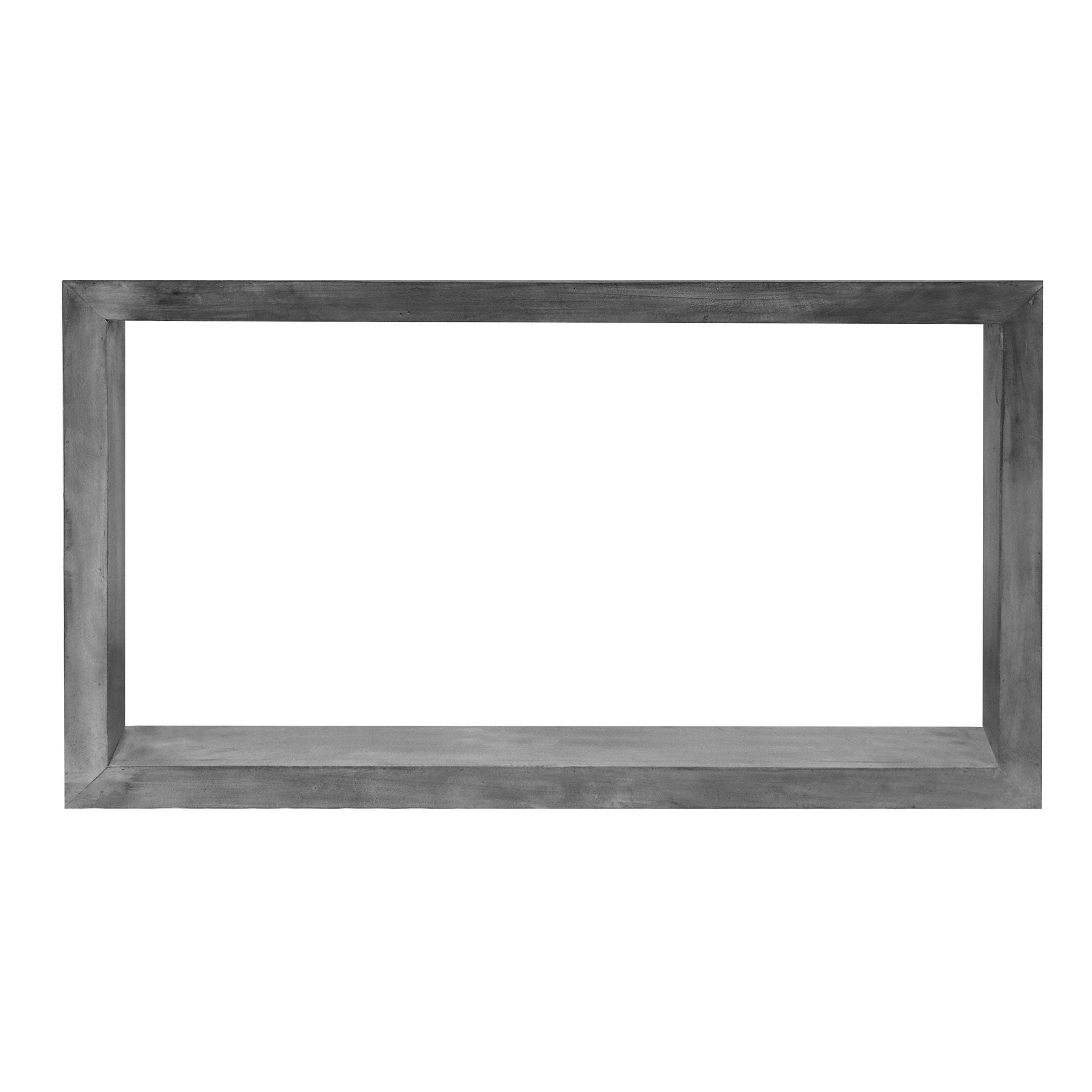 52" Cube Shape Wooden Console Table with Open Bottom Shelf - Charcoal Gray