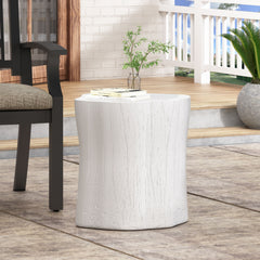 Minimalist Side Table Lightweight Concrete - Antique White