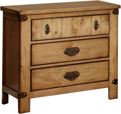 Cottage Style Weathered Elm 1pc Nightstand USB Charger/Power Outlet - Natural