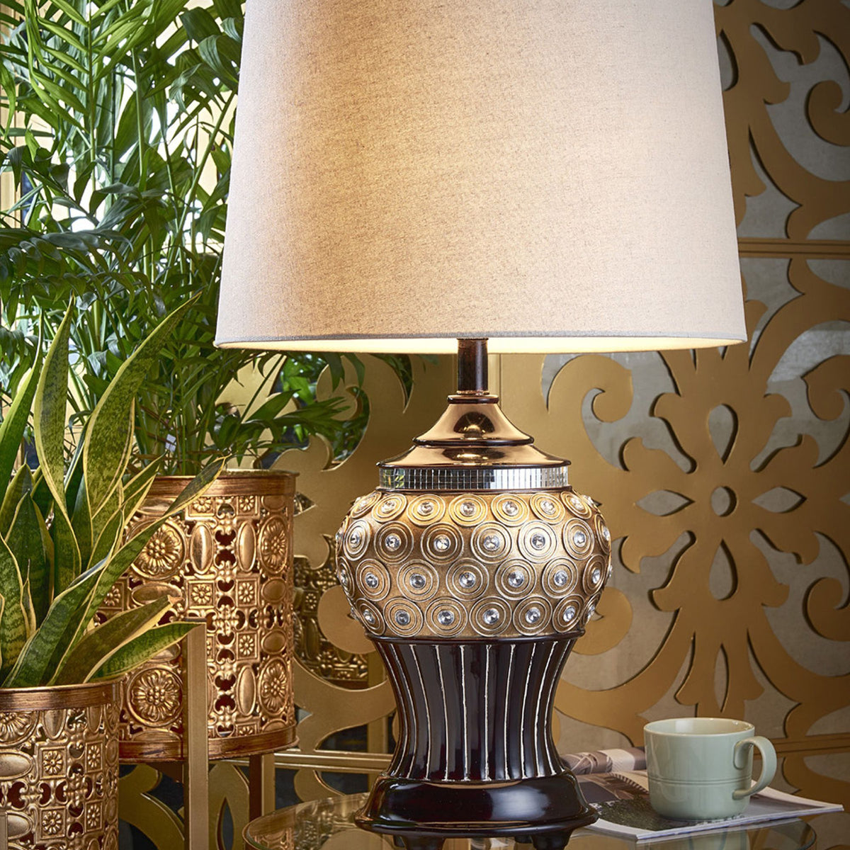 28.75 Inch Gold Resin Table Lamp