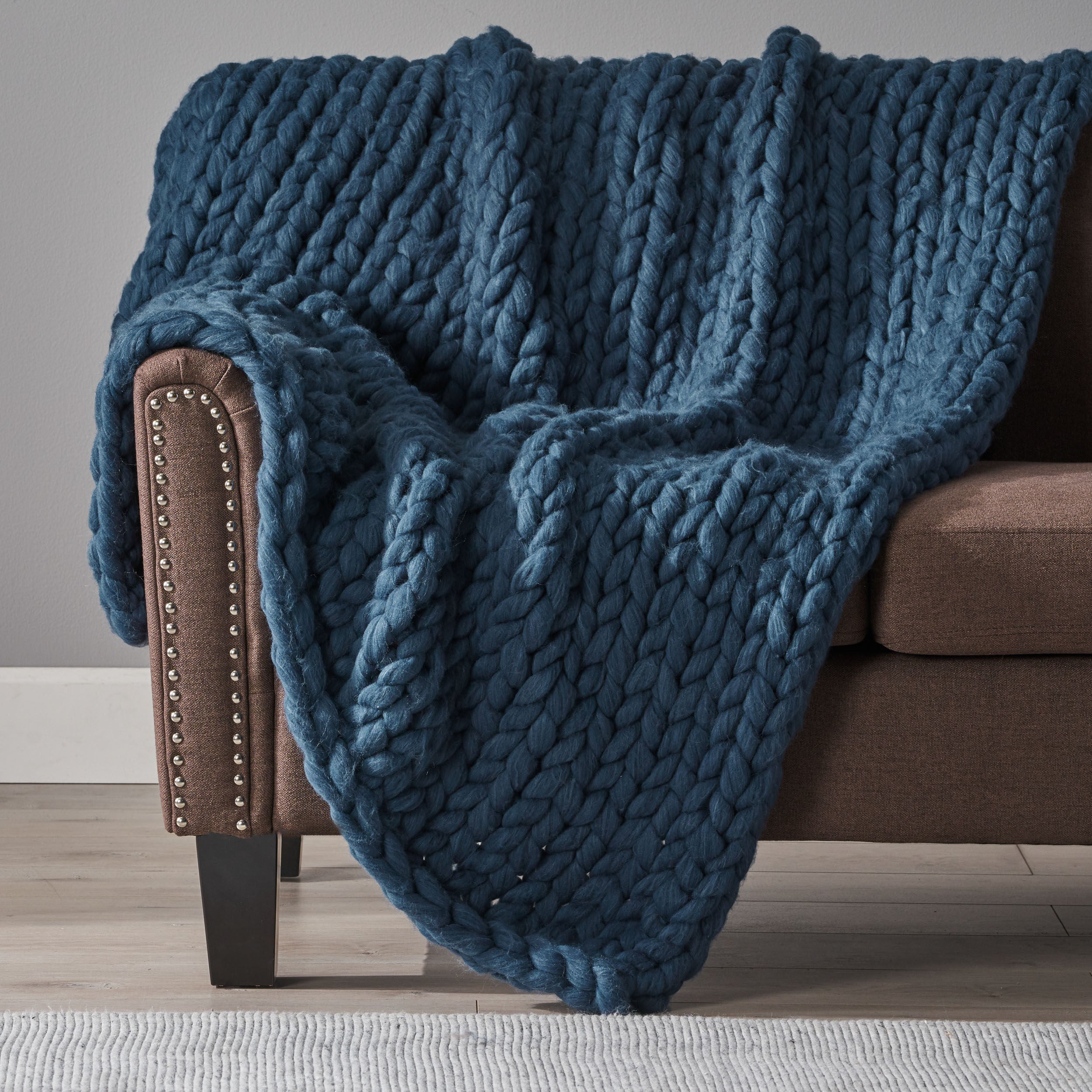 Cozy Navy Blue Throw Blanket