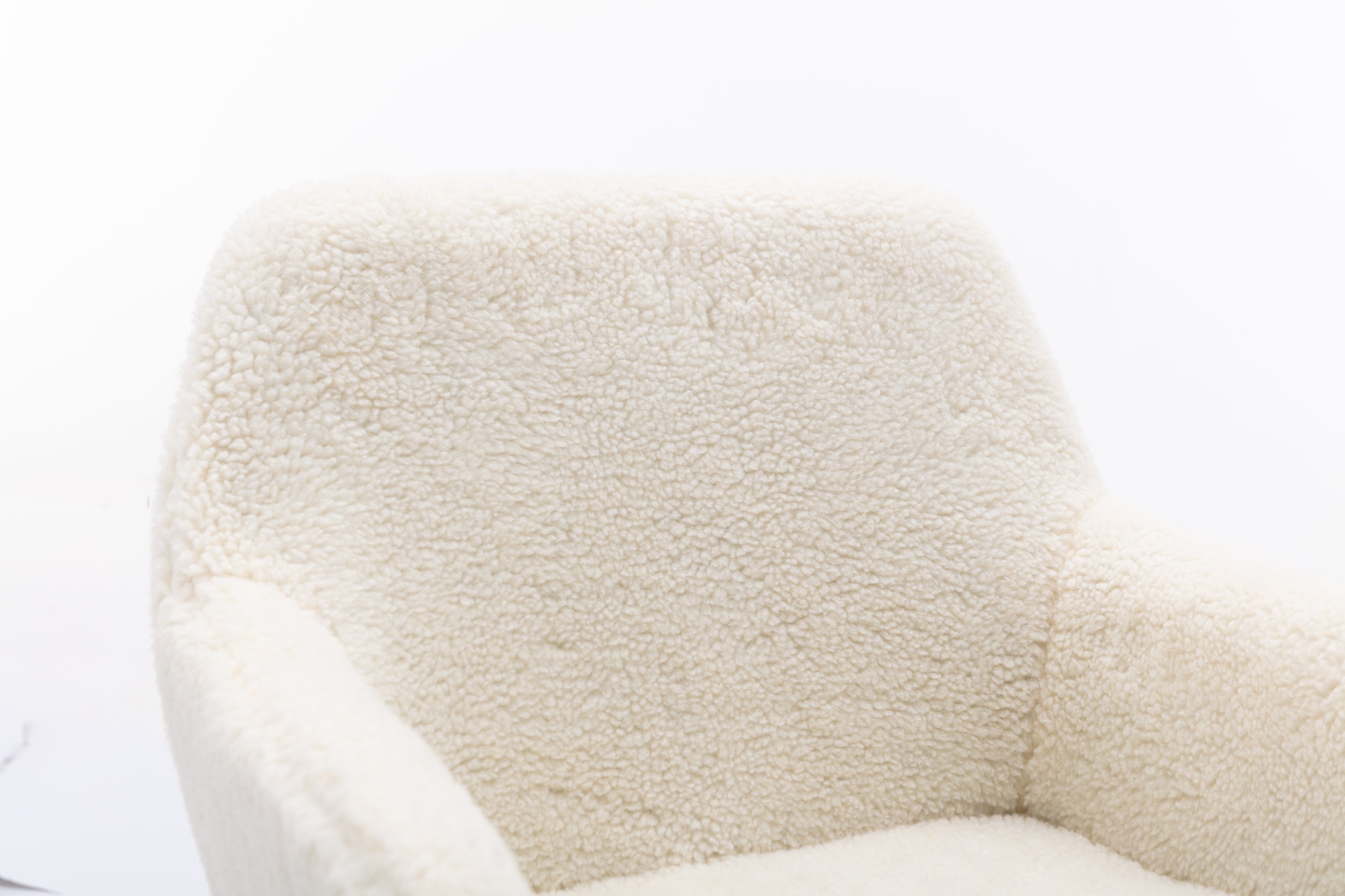 Faux Fur Home Office Chair, Fluffy Fuzzy Comfortable Makeup Vanity Chair - White