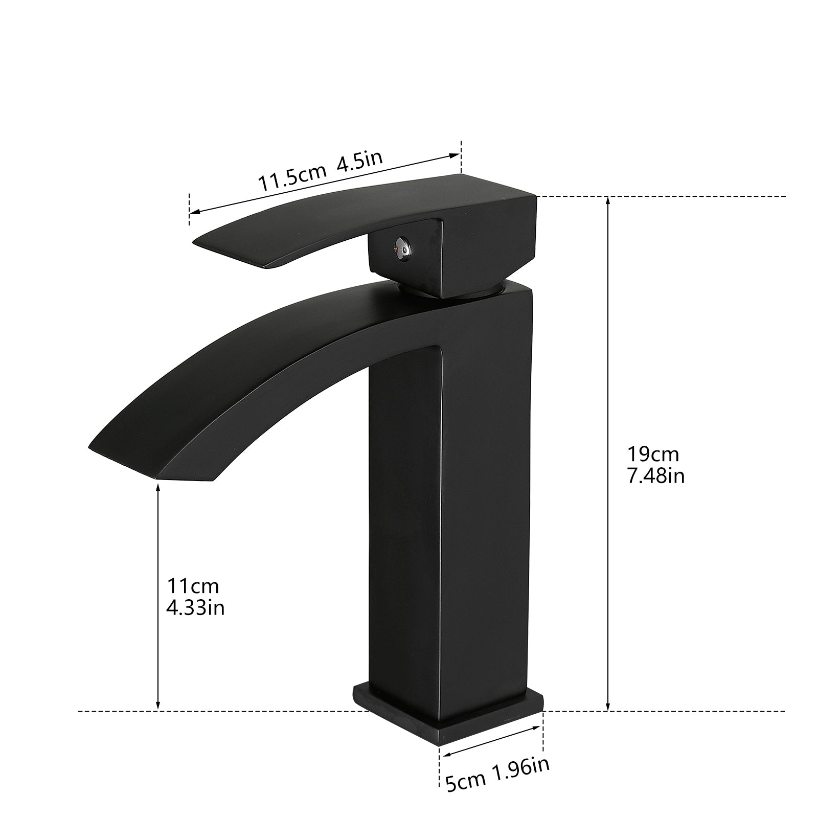 Bathroom Faucet Brushed Black Modern Single Handle Vanity