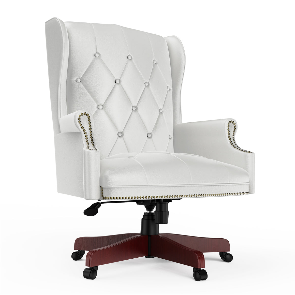 Executive Office Chair, Ergonomic Design High Back Reclining Comfortable Desk Chair - White