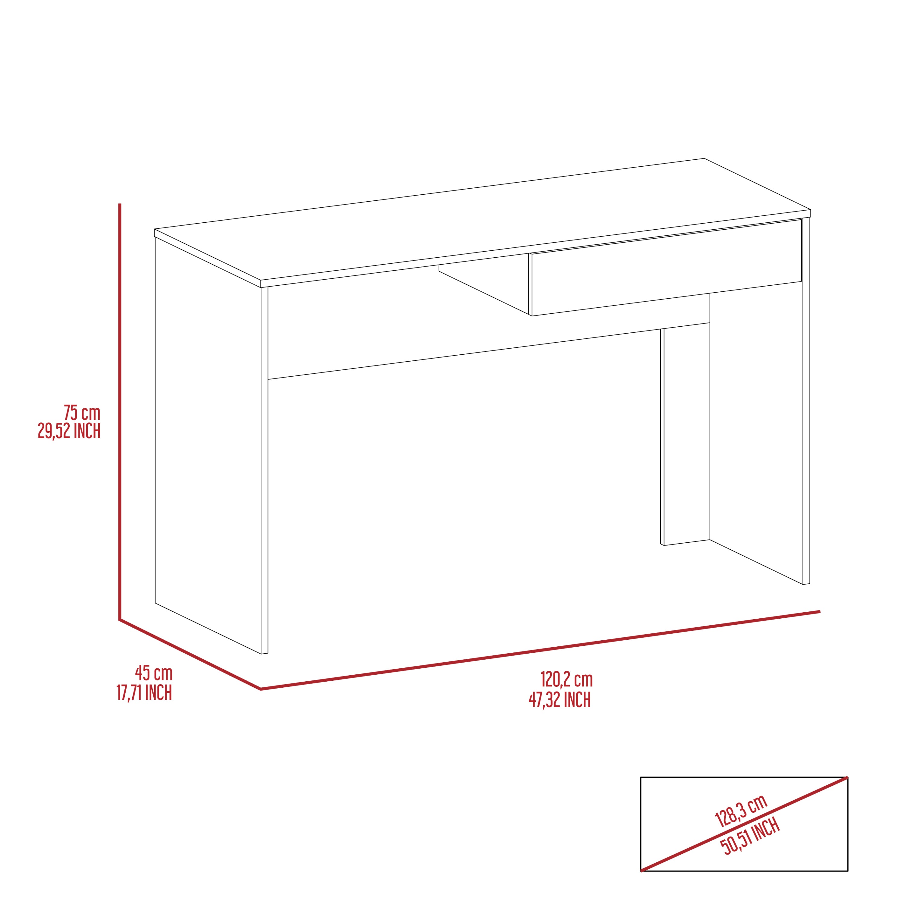 Meridian 2-Drawer Computer Desk Black Wengue