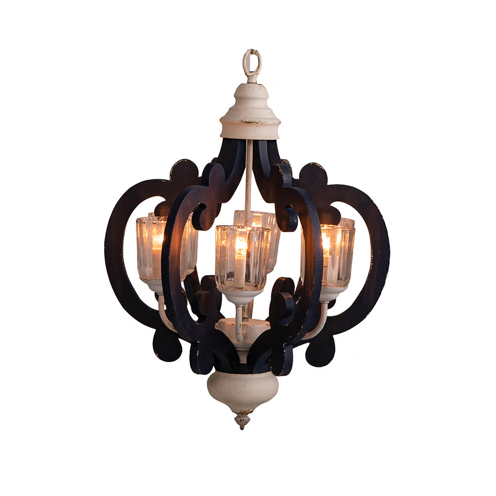 Wood Chandelier 6- Light Farmhouse Pendant Lighting Natural Wood Hanging Light Fixture