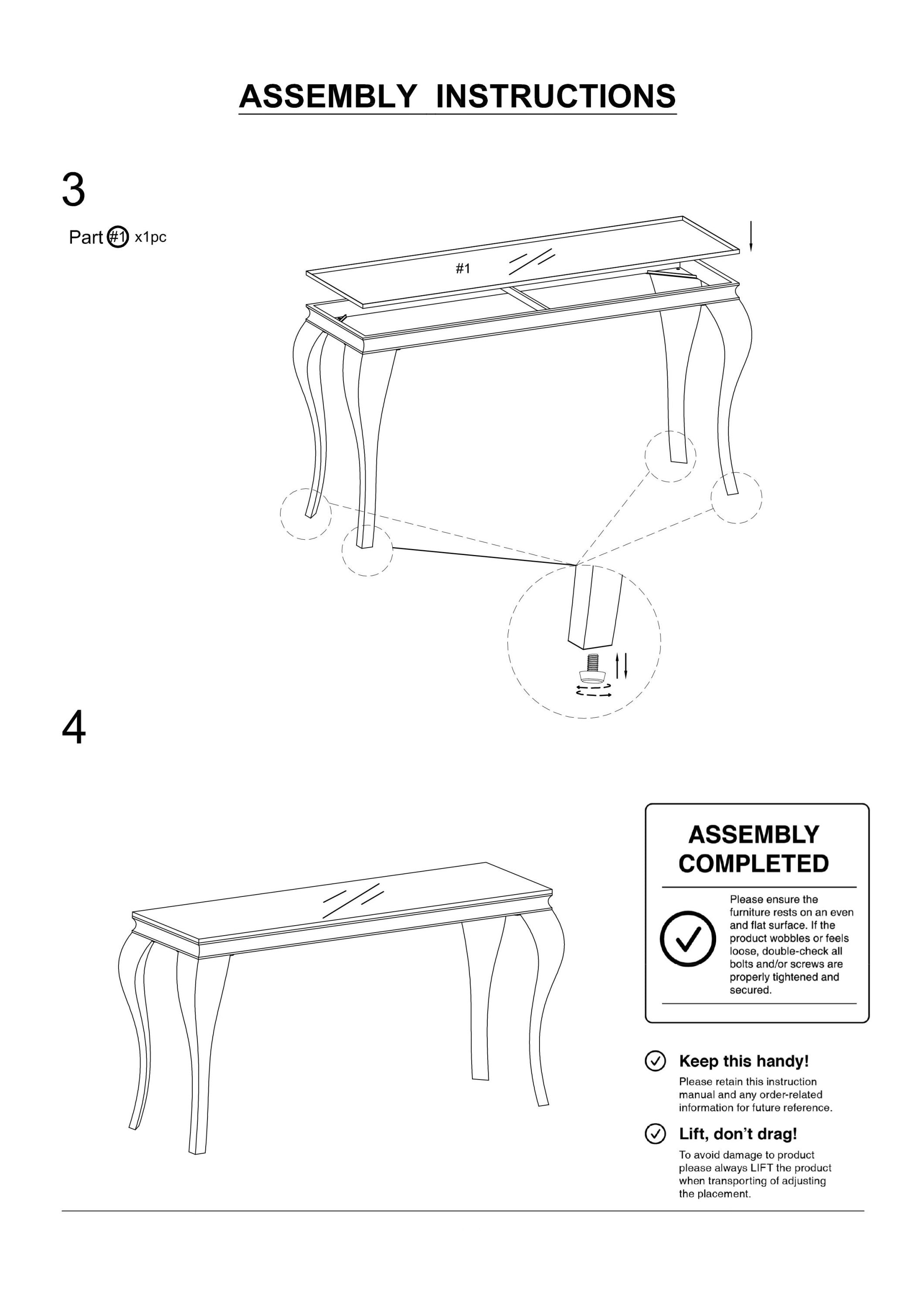 Glam Contemporary Console Table Black Glass Top Silver Color for Living Room Stainless Steel Cabriole-Style Legs